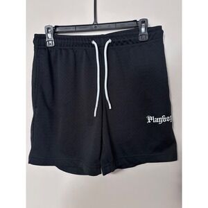 Playboy by PacSun Black Mesh Basketball Shorts Old English Logo Men's small